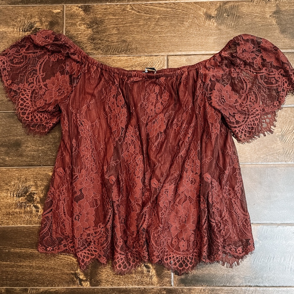 Off the shoulder lace top